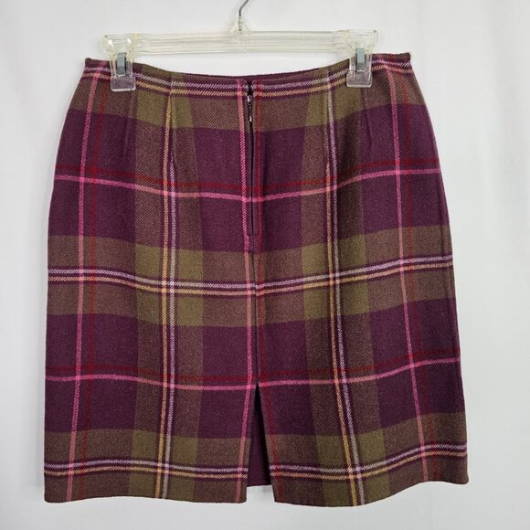 PENDLETON 100% Wool Skirt PURPLE GREEN PINK RED PLAID size 10 p Twee Classic - Picture 4 of 7